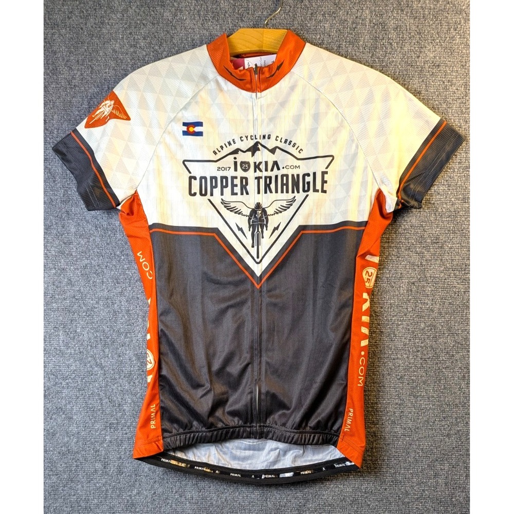 Primal Wear Womens Copper Triangle 2017 Cycling Jersey Large Full Zip Colorado